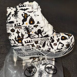 Halloween Themed Wedge Sneakers